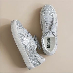 Silver Glitter Star Sneakers